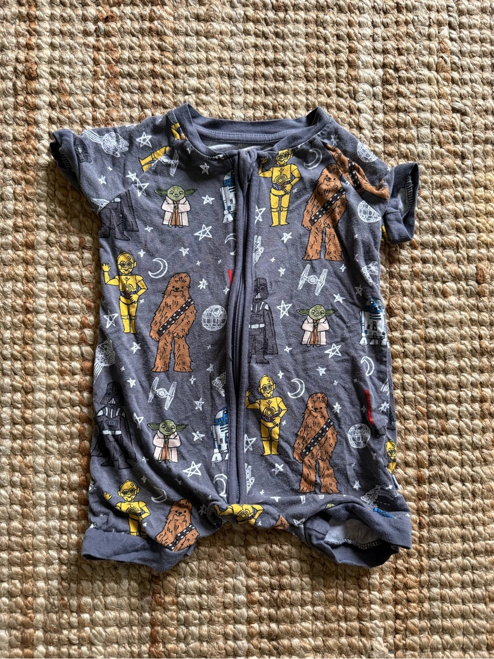 Little Sleepies Gray Star Wars Character One-Piece with Yellow & Brown Accents